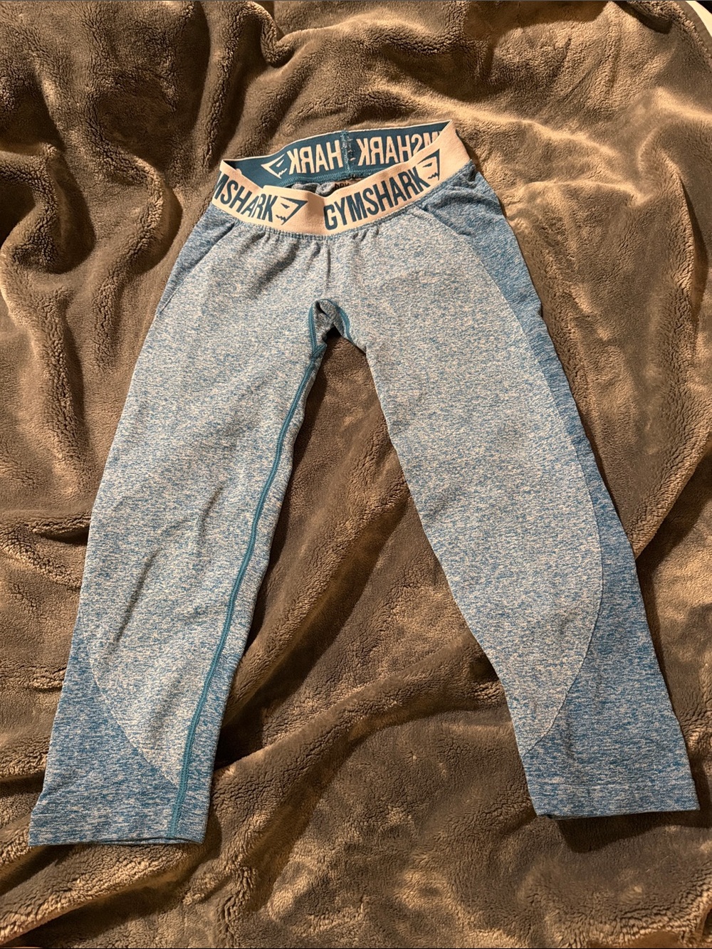 Gymshark ankle flex  Blue Leggings with Branded Waistband